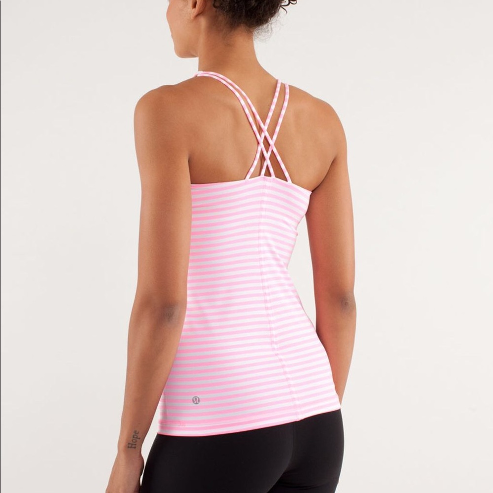 Pink Striped Lululemon “Free To Be” Tank
